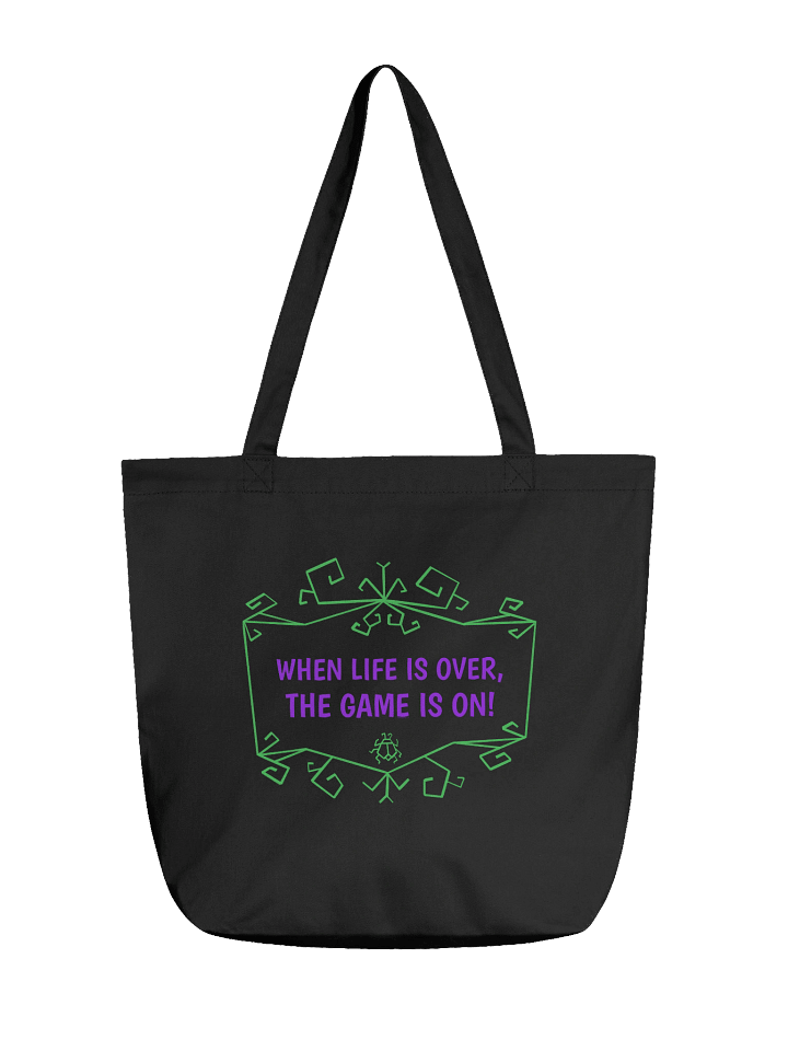 [UM Designs] When Life Is Over, The Game Is On - Black Tote Bag product image (1)