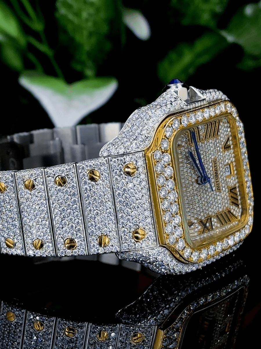 Krushnam's Gold White Dual-tone Cartier with Roman Letter product image (5)