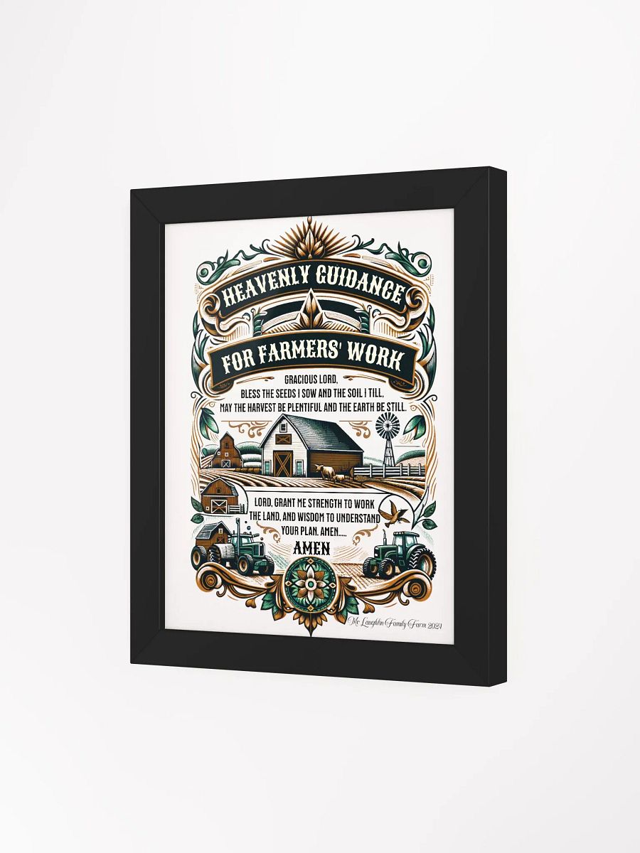 Heavenly Guidance for Farmers' Work Framed Poster | Heavenly Farming Guidance | Faithful Work on the Farm | Faith and Hard Work | Blessed Farmer Wall Art | Farming with Faith product image (3)