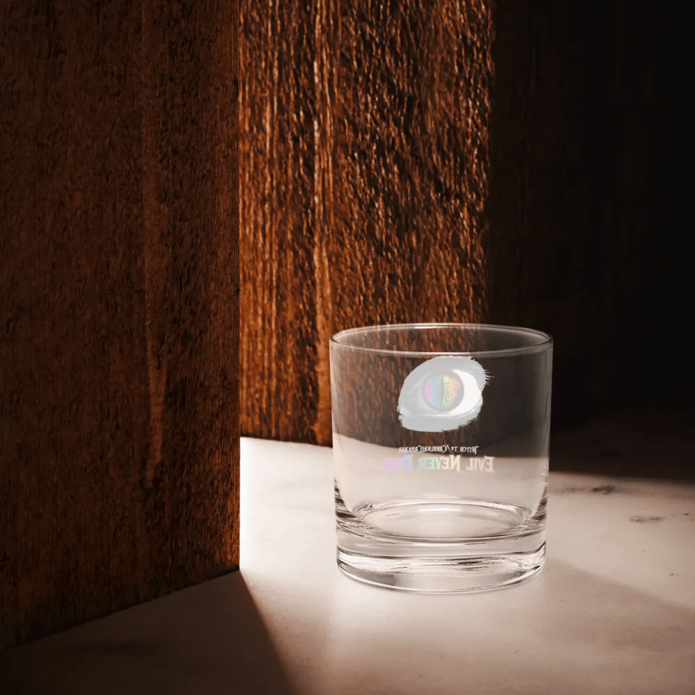 Rainbow Evil Never Dies Logo Glass Cup product image (12)
