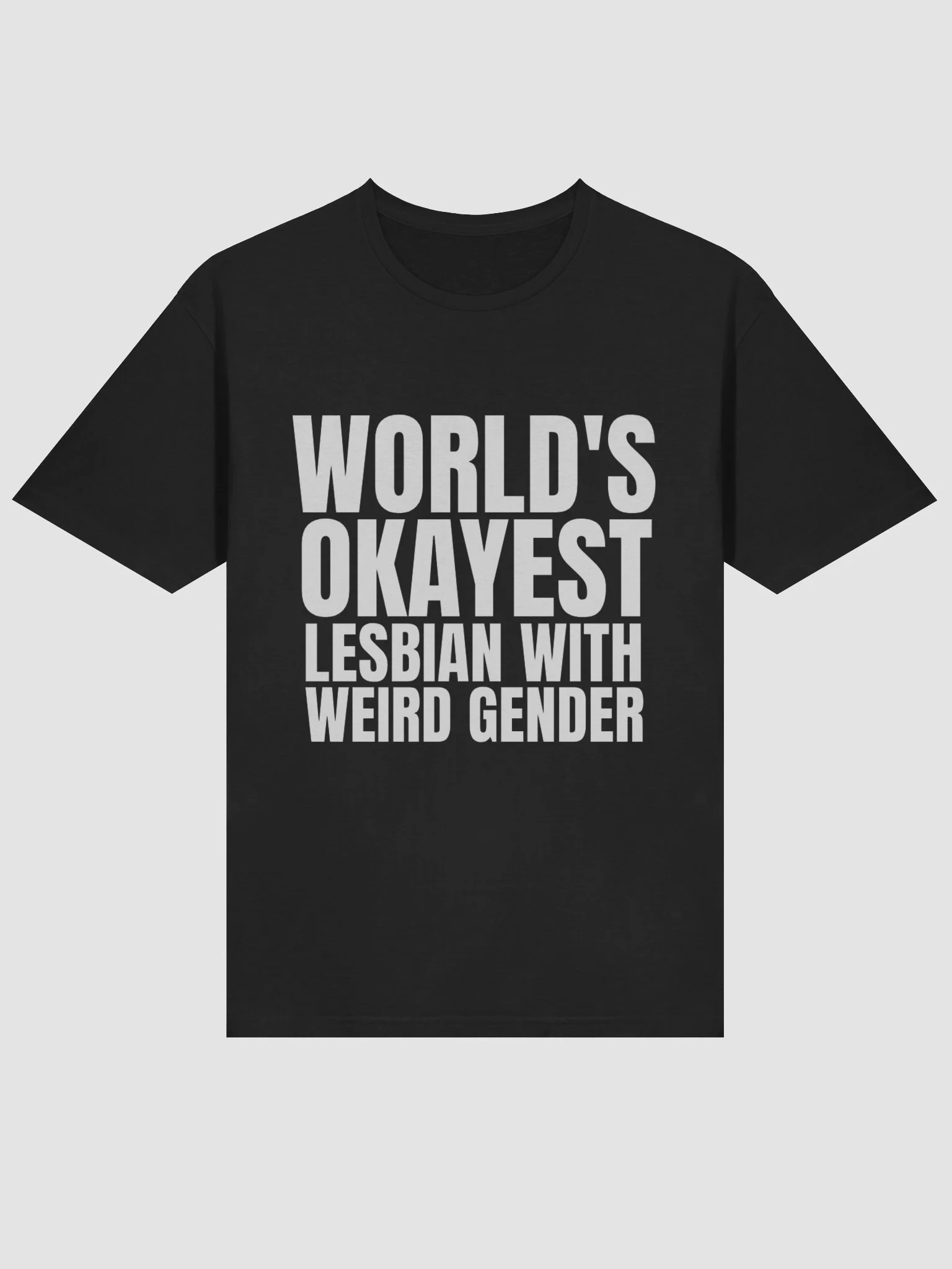 WORLD'S OKAYEST LESBIAN WITH WELRD GENDER T-Shirt product image (3)