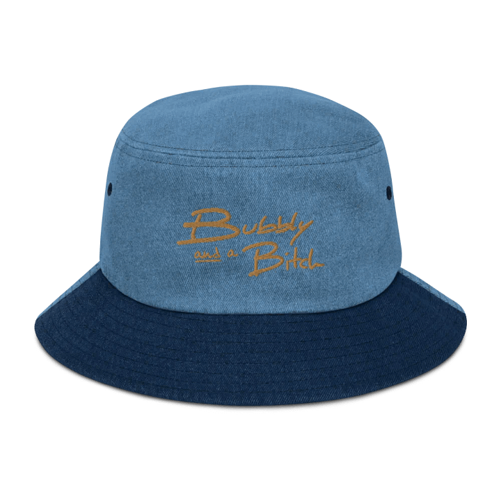 Bubbly and a B*tch (brass) embroidered denim bucket hat product image (8)