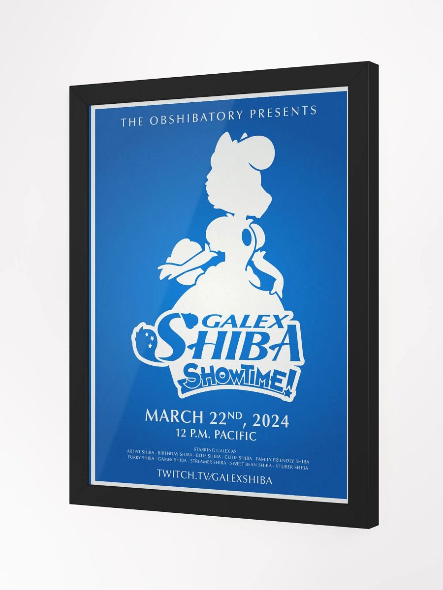 Galex Shiba Showtime Poster - Blue Framed product image (2)