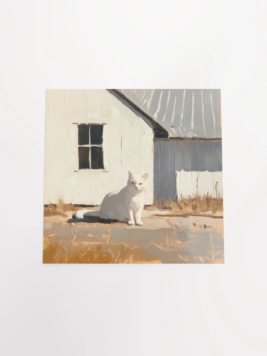 Modern Farmhouse: White Cat Art Print product image (4)