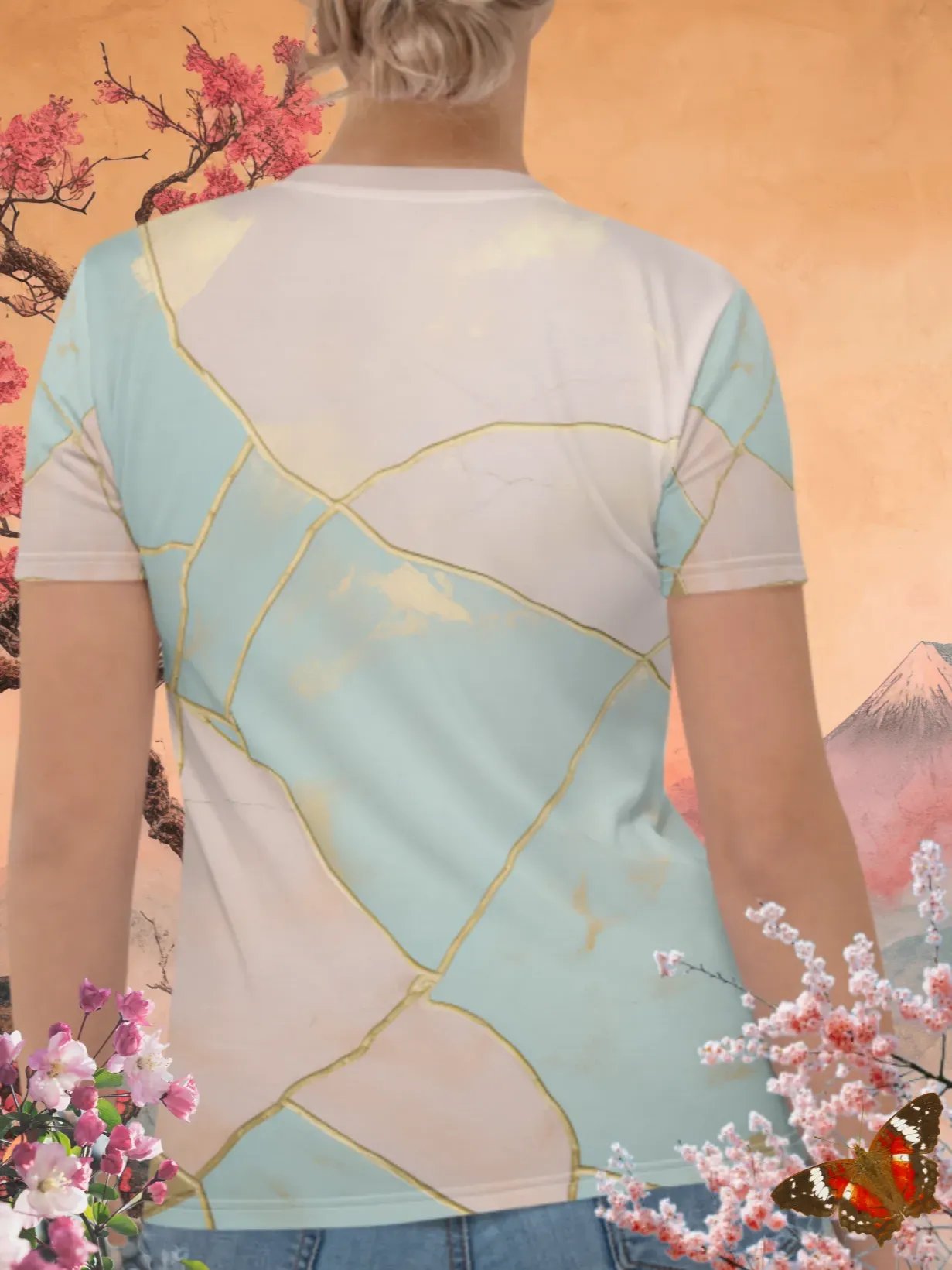 Pastel Bliss Kintsugi Print T-Shirt product image (4)
