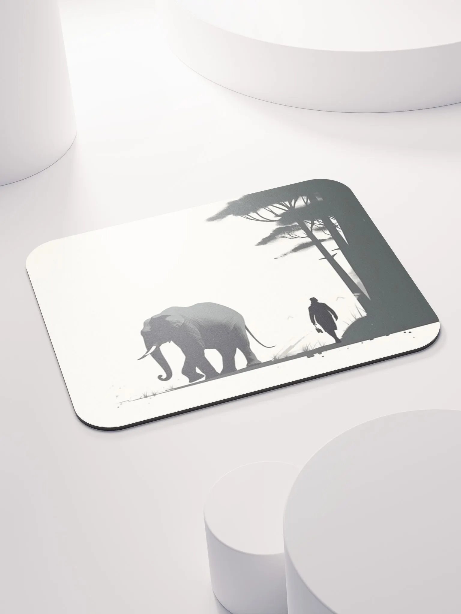 Monochrome Mousepad - Elephant & Handler product image (4)