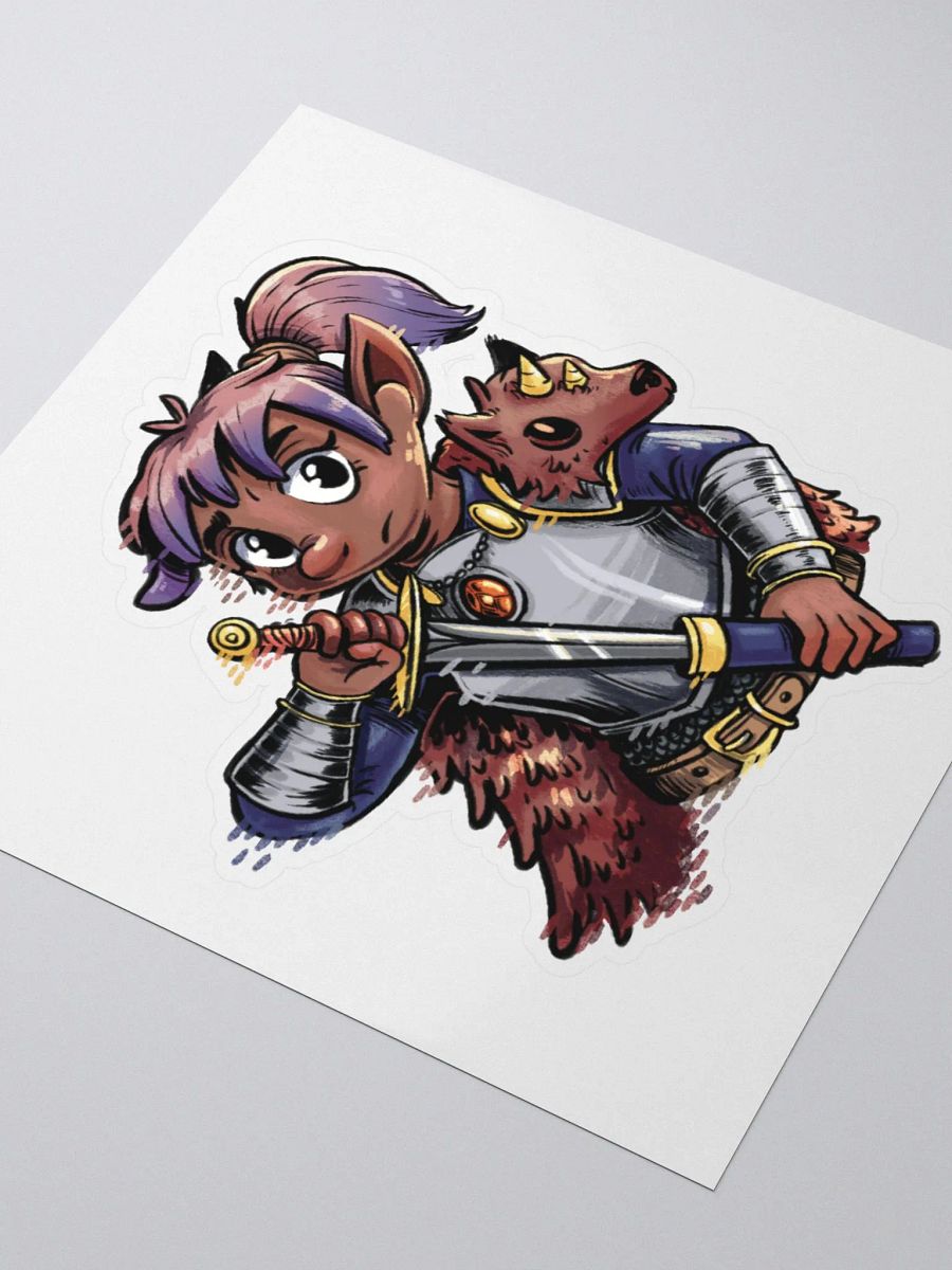 Gnome Paladin Sticker - Fantasy RPG Character Art Decal product image (3)