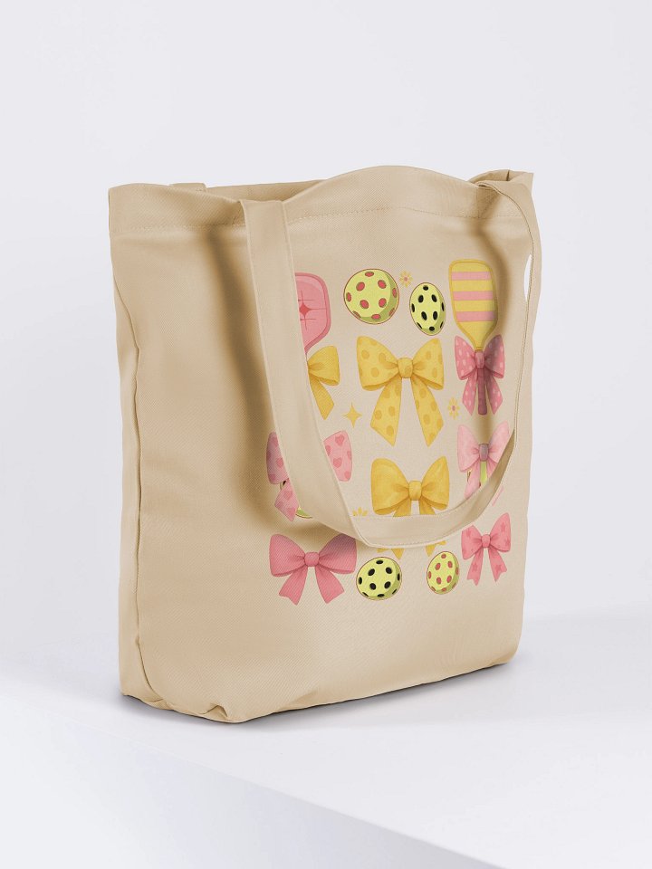 Pickleball Paddles Bows Organic Tote Bag product image (4)
