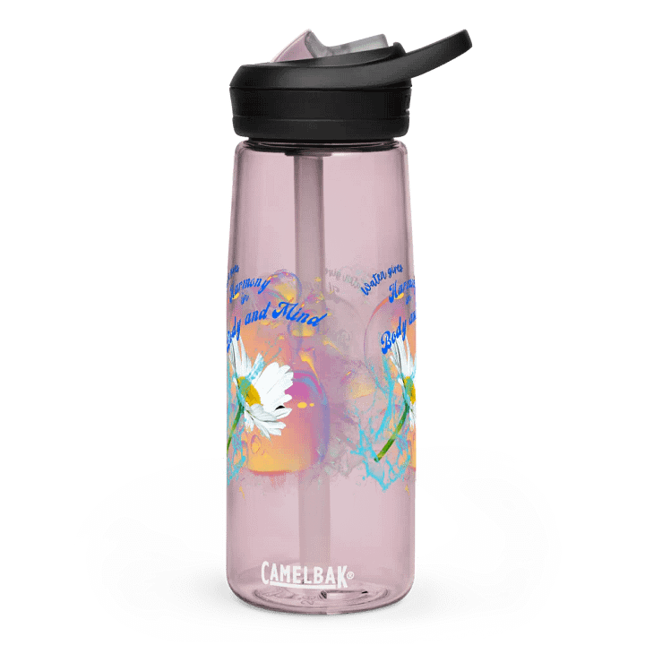 Camelback water bottle Camelback water bottle with beautiful swirly blue water drops  featuring ' This water gives Harmony in Body and Mind
