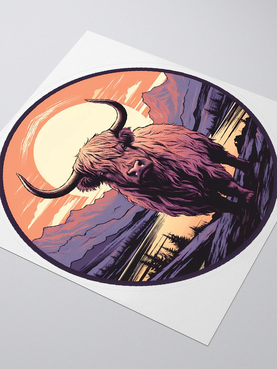 Highland Cow Sunset Sticker product image (3)