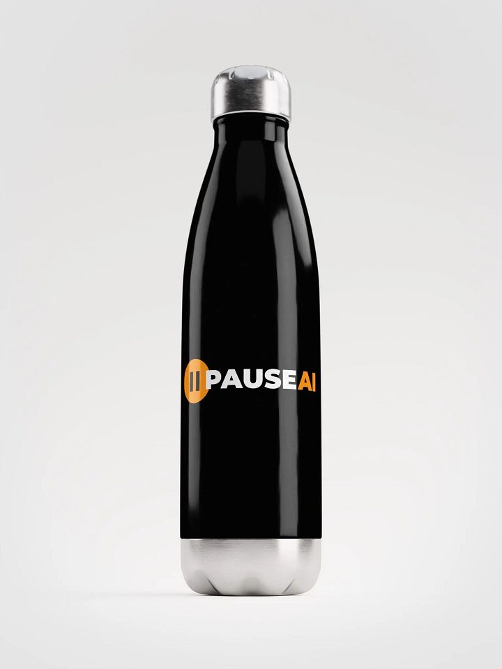 Black PauseAI Water Bottle product image (1)