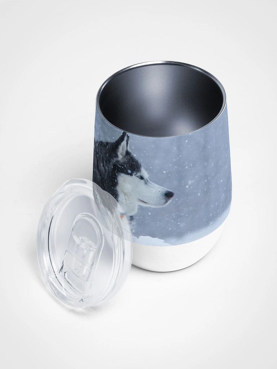 Blue Eye Siberian Husky in the Snow - Wine Tumbler product image (1)