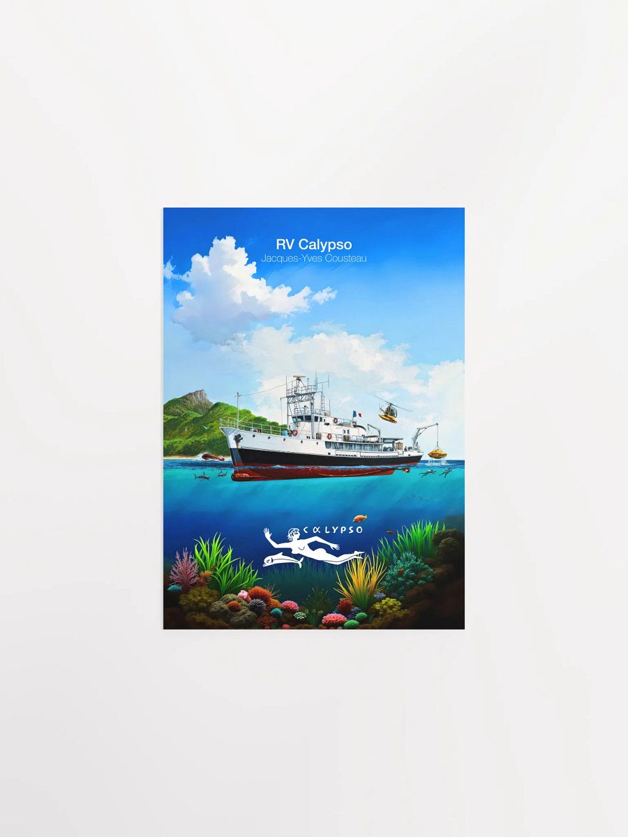 RV Calypso, Jacques Yves Cousteau — tropical travel poster product image (7)
