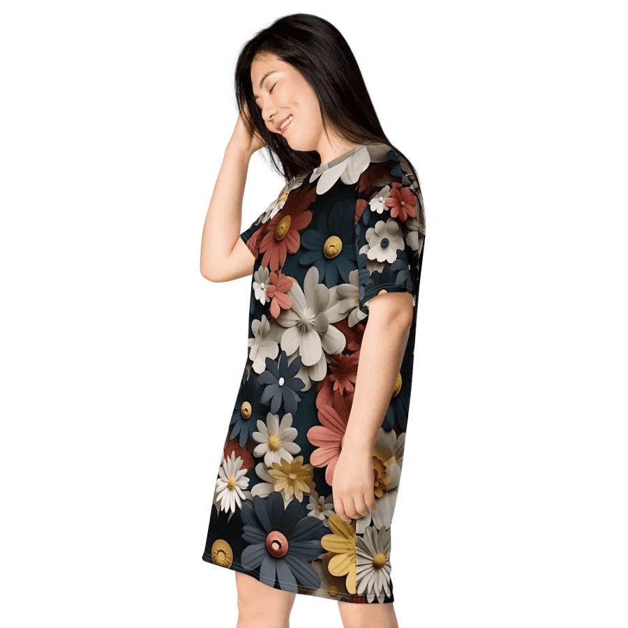 3D-Ditsy-Flowers-Seamless-Patterns T-shirt Dress - V10 product image (6)