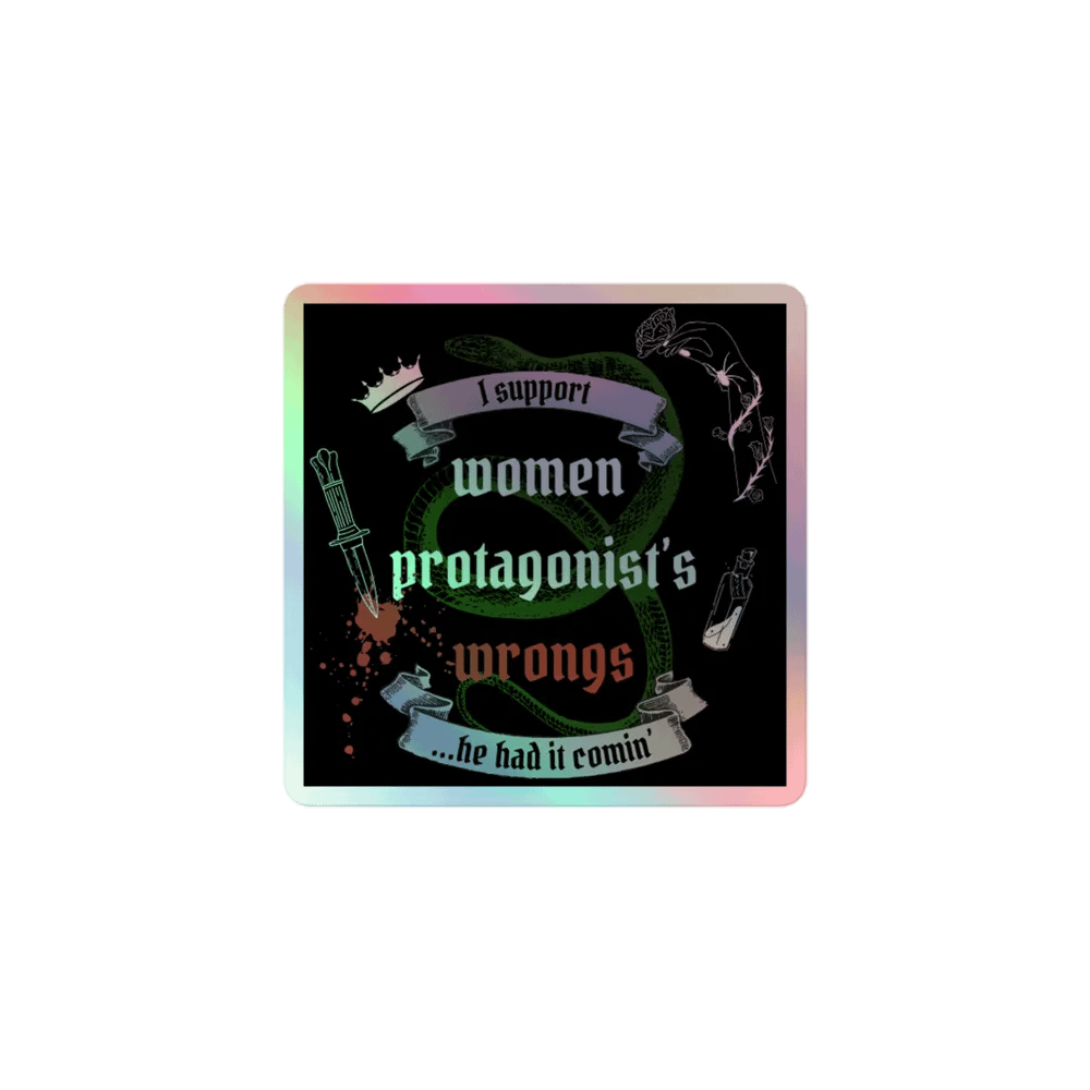 Supporting Women Protagonist's Wrongs Holographic Sticker product image (1)