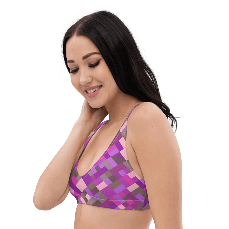 Colorful Mosaic Pattern Design Padded Bikini Top - v5 product image (5)