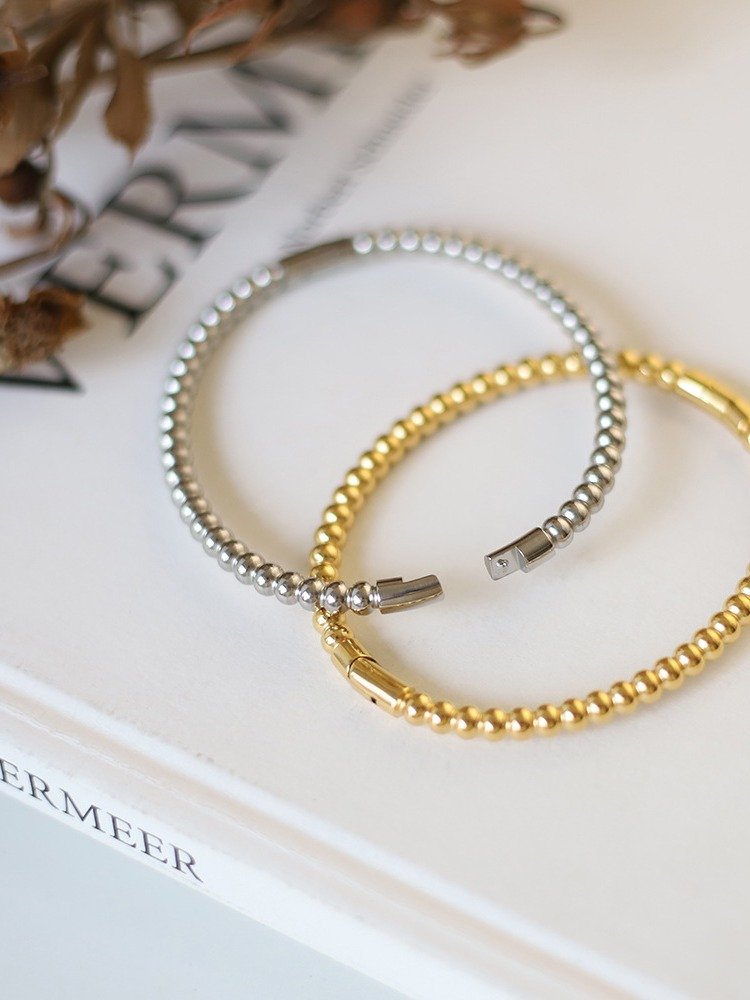 Round bead Bracelet | 18K Gold Plated product image (11)