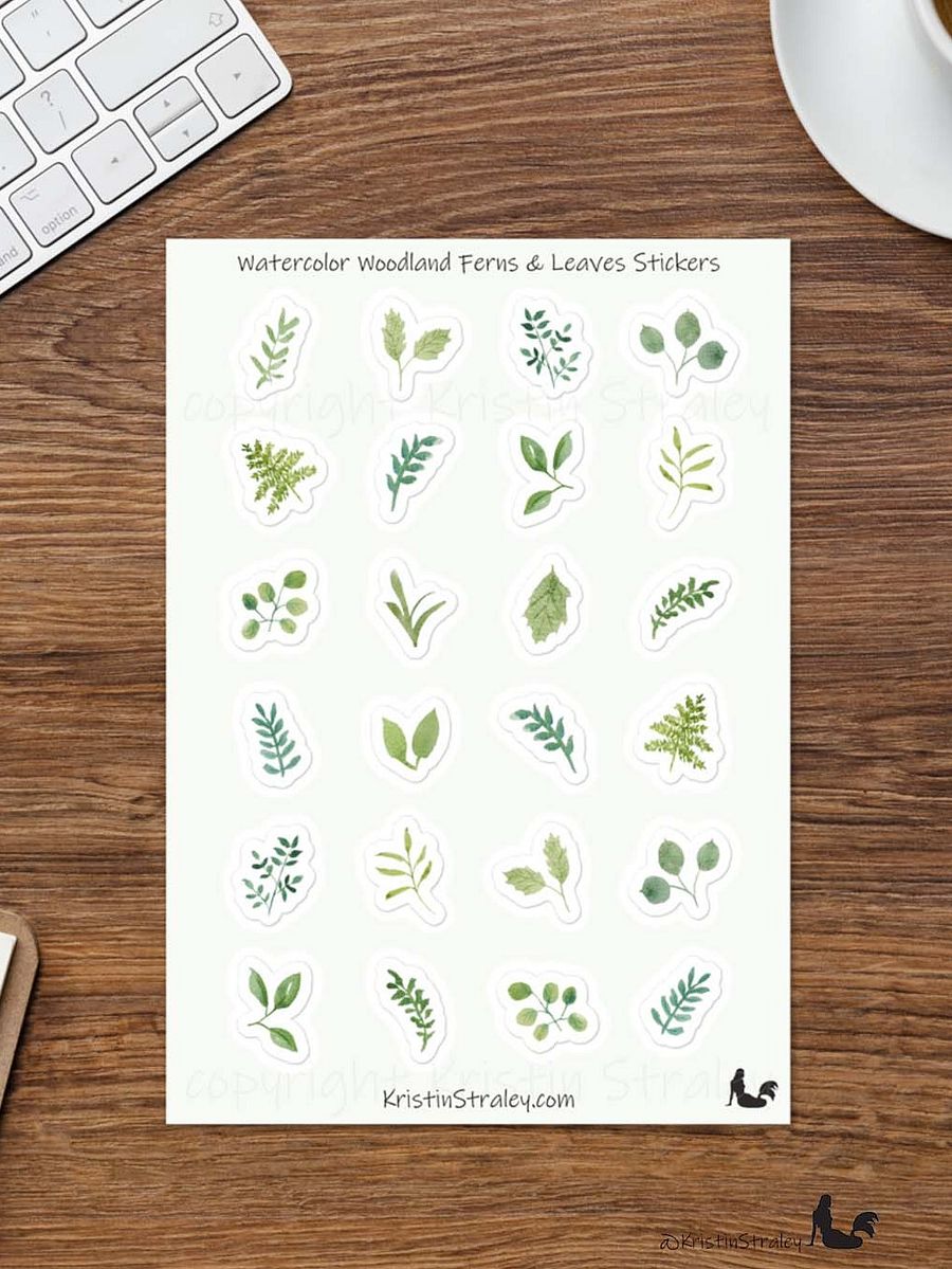 Woodland Ferns and Leaves Sticker Sheet product image (8)