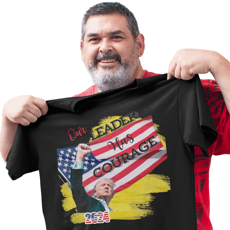 Trump shooting tee Our leader has COURAGE iconic design to wear and keep product image (27)