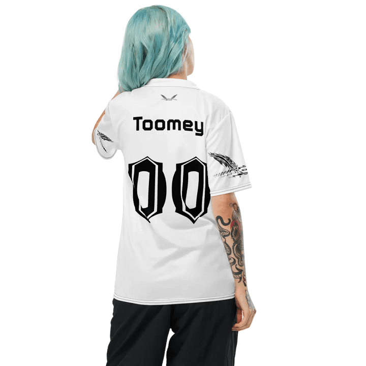 Toomey - White - Recycled Unisex Sports Jersey - Black HApex Gear Black Logo product image (2)