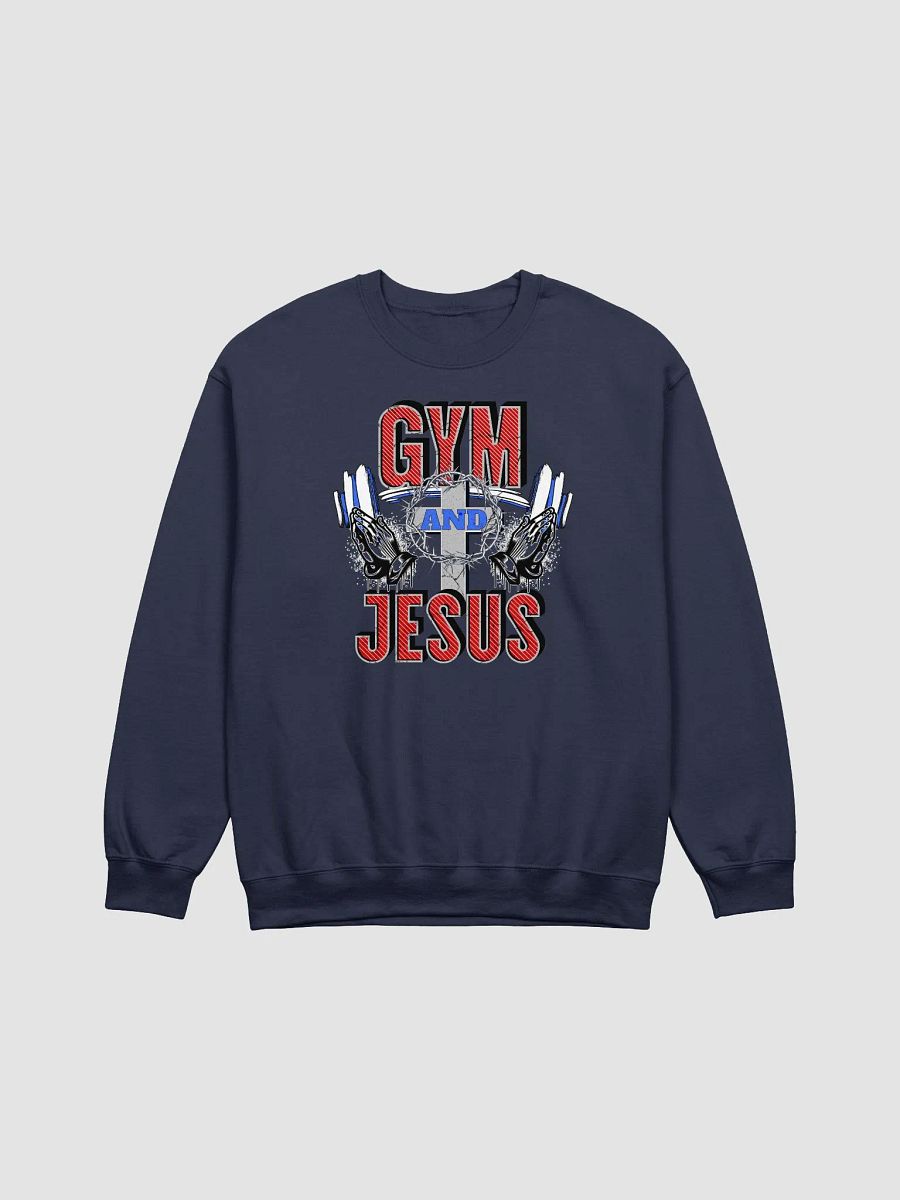 Gym And Jesus Weightlifting Soft-Spun Classic Crewneck Sweatshirt product image (13)