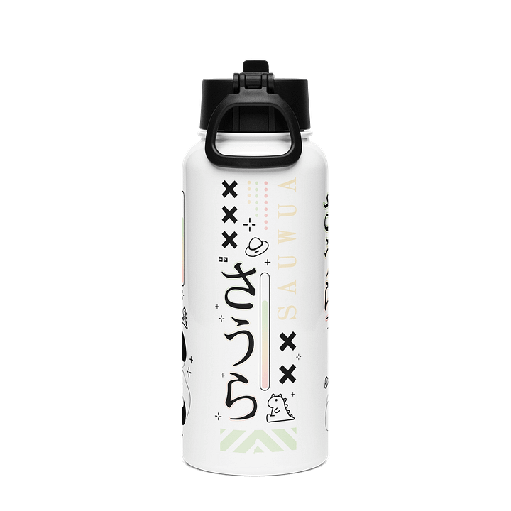 *WINK* Stainless Steel Water Bottle with a Straw Lid product image (2)