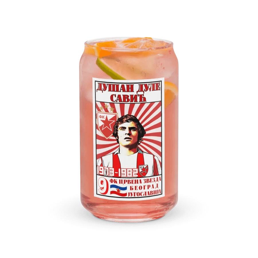 Dušan Dule Savić (FK Crvena Zvezda) Can-Shaped Glass product image (7)