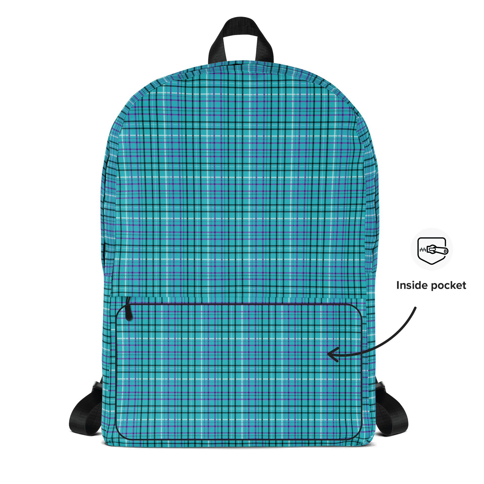 Teal Plaid Backpack product image (5)