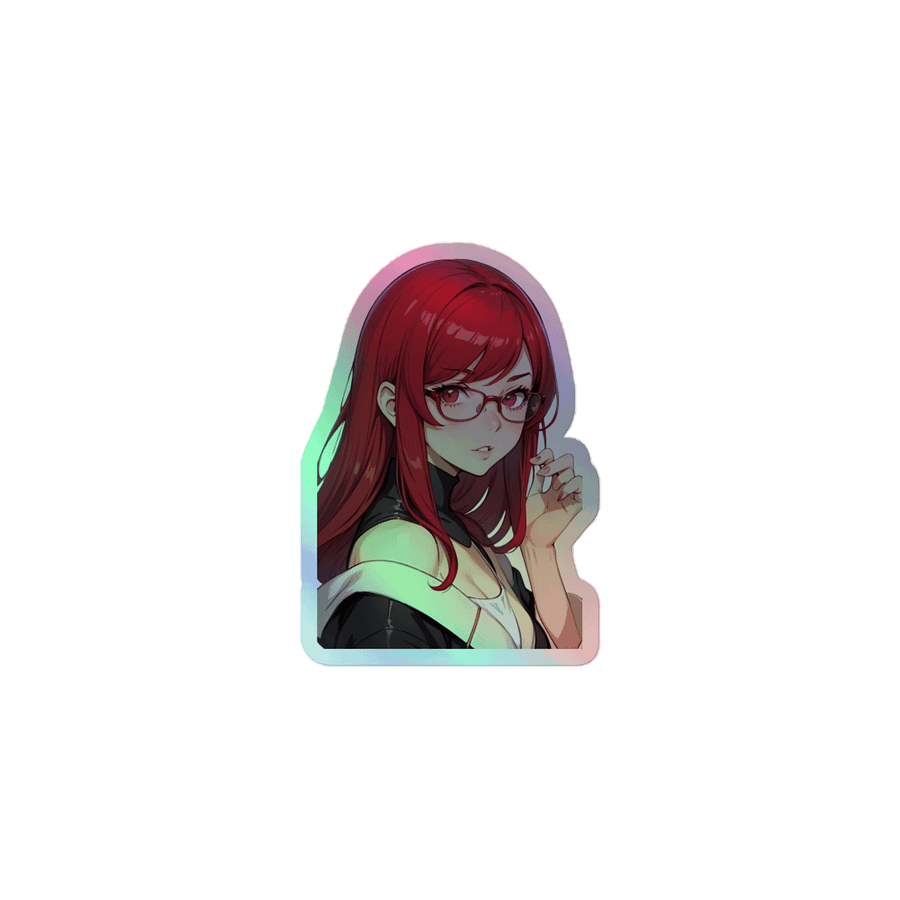 (RED WAIFU) HOLOGRAPHIC" STICKERS product image (1)