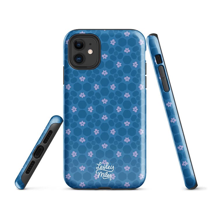 Floral Pebble Blue Tough iPhone® Case product image (1)