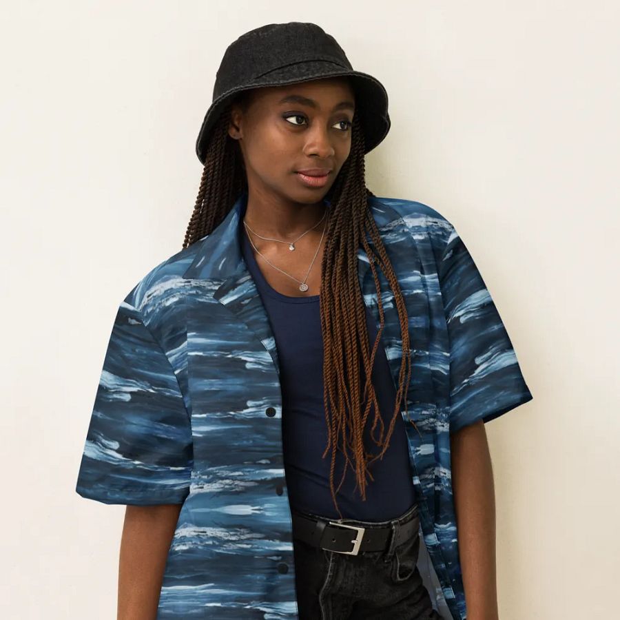 Blue Breeze Kaleidoscope Hawaiian Shirt product image (6)