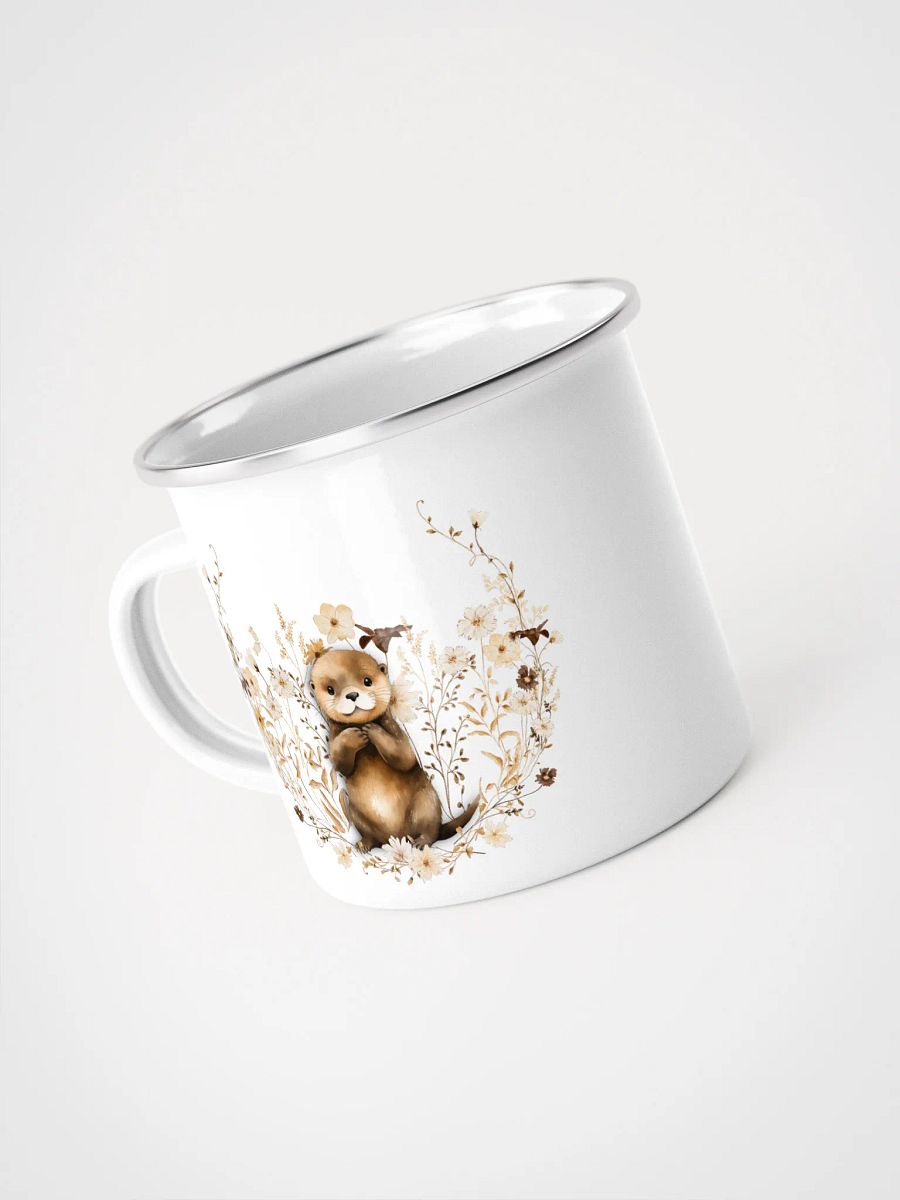 Whimsical Otter Enamel Mug - Tasse mit Otter - Campingtasse - Geschenk für Otterfans product image (5)