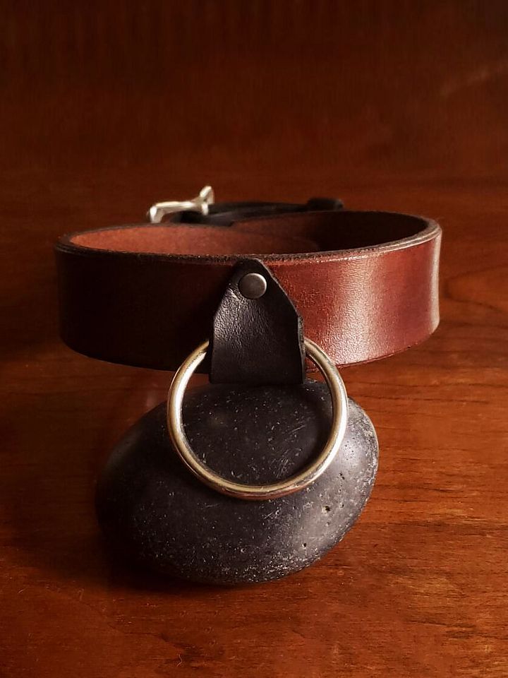 Brown & black upcycled collar (custom order) product image (2)