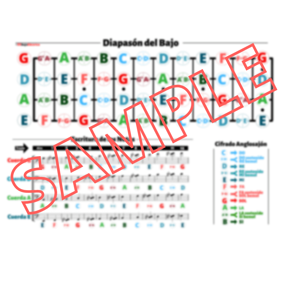 Notas del Bajo - Diapasón para 4 cuerdas product image (2)