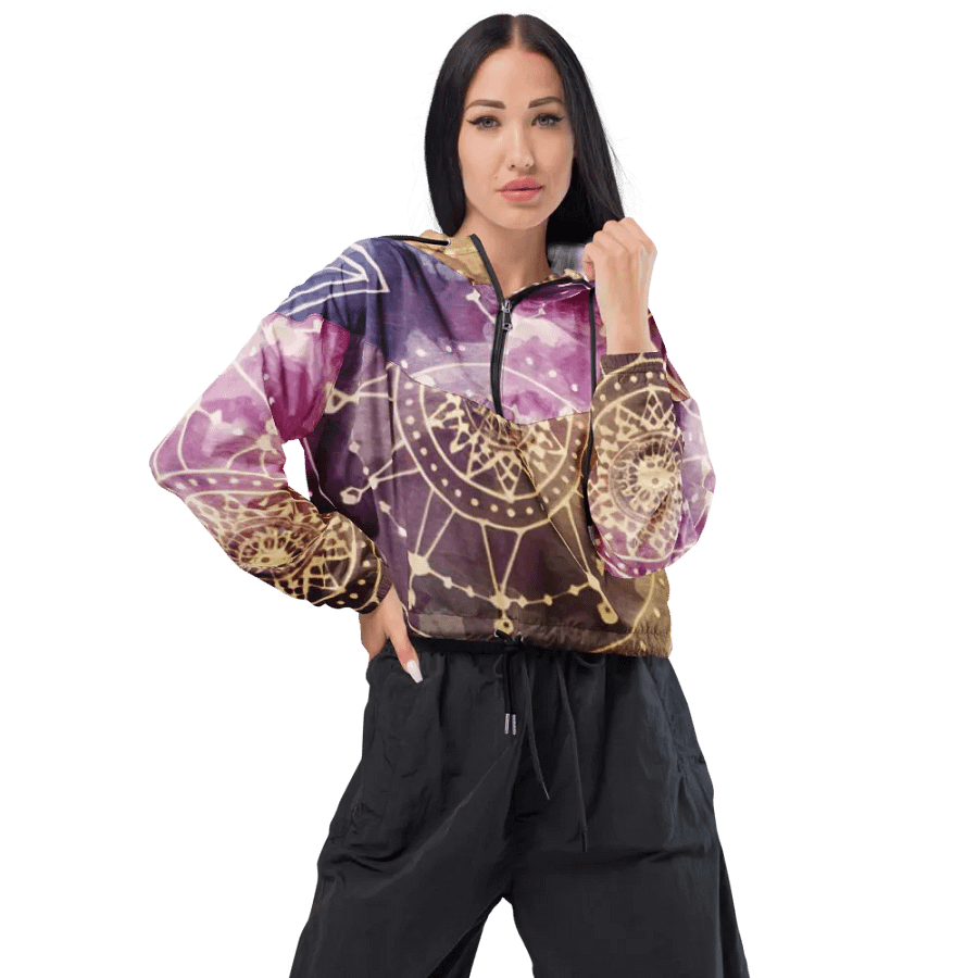 Sacred Geometry, Women's Cropped Windbreaker product image (3)