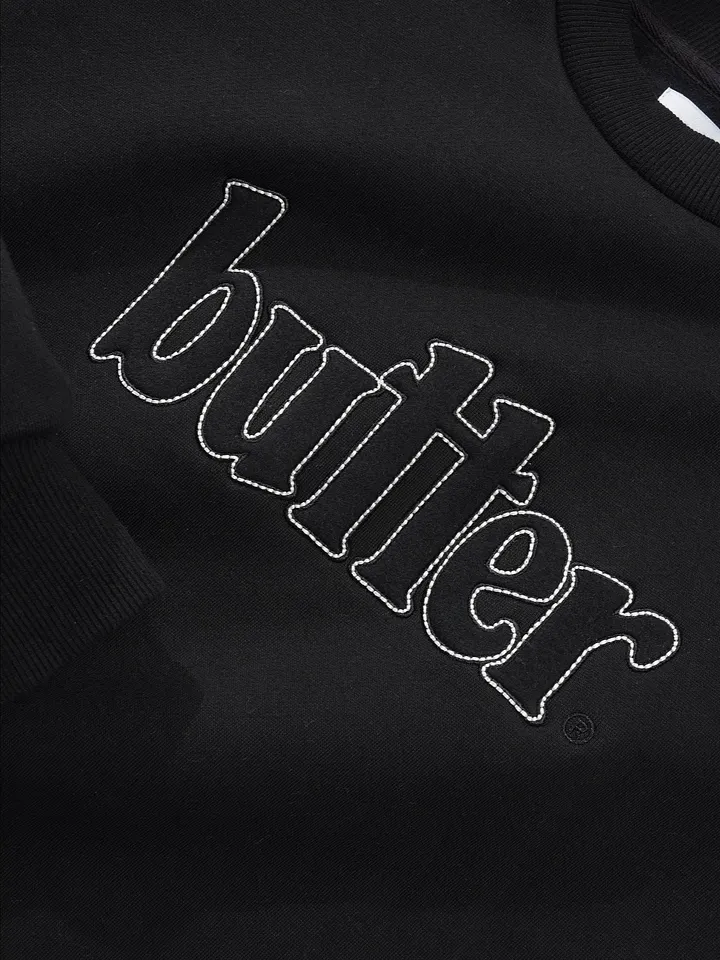 Fleece Applique Crewneck, Black product image (1)