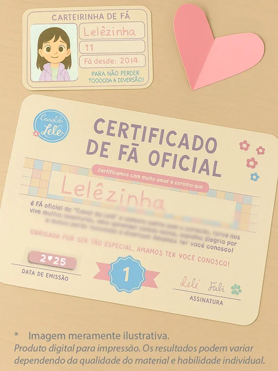 Kit de Fã Oficial - Canal da Lelê (modelo para impressão) product image (2)