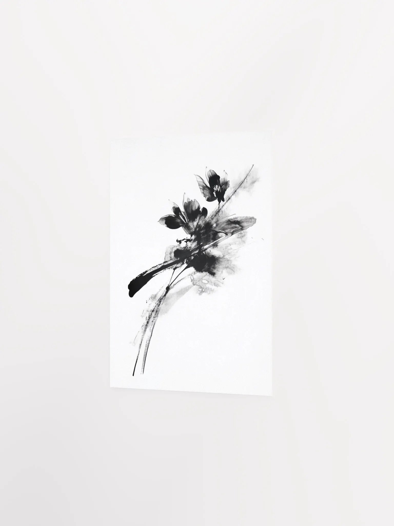 Ink Bloom I: Monochromatic Floral Art Print product image (2)