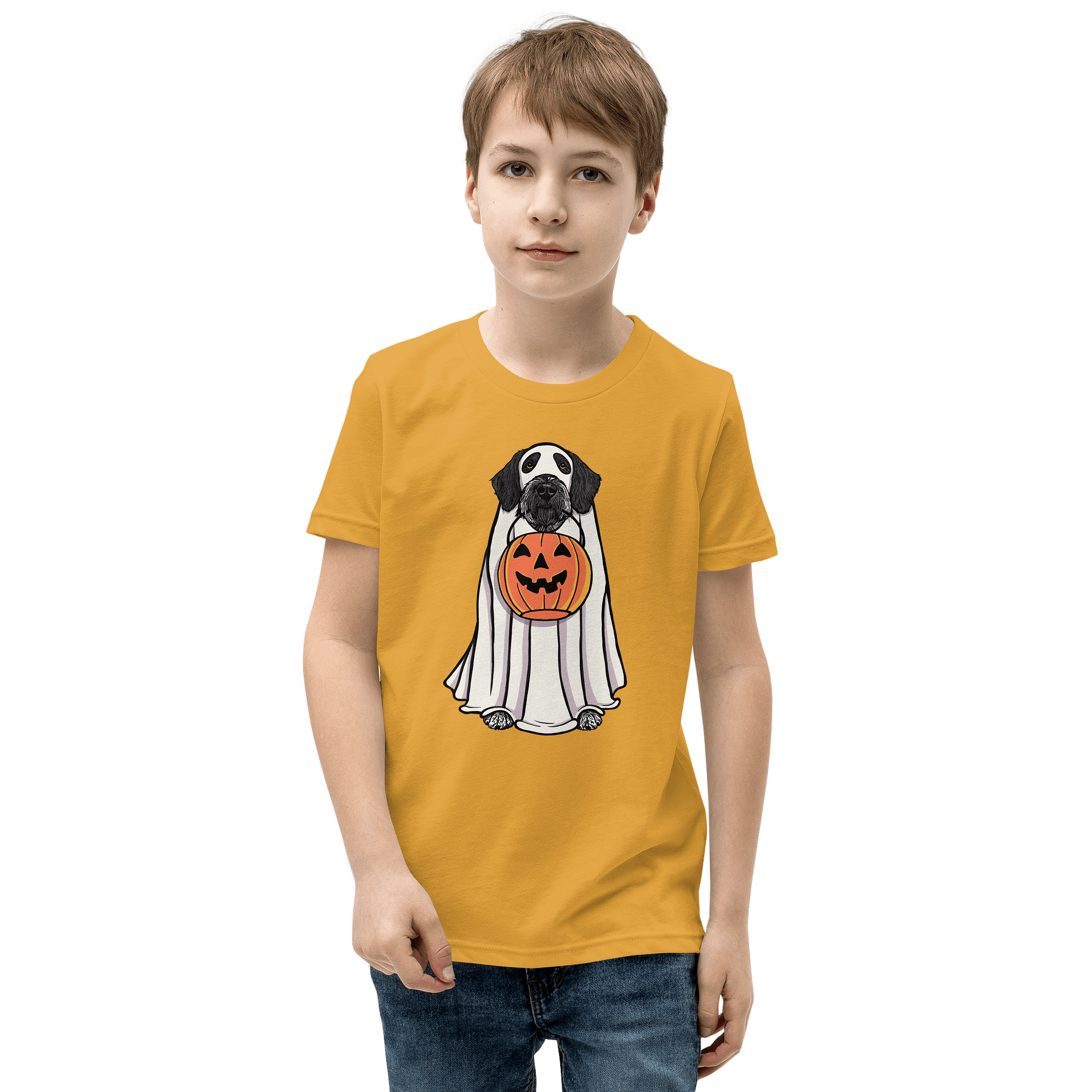 Halloween German Wirehaired Pointer(Black) Youth T-Shirt product image (1)