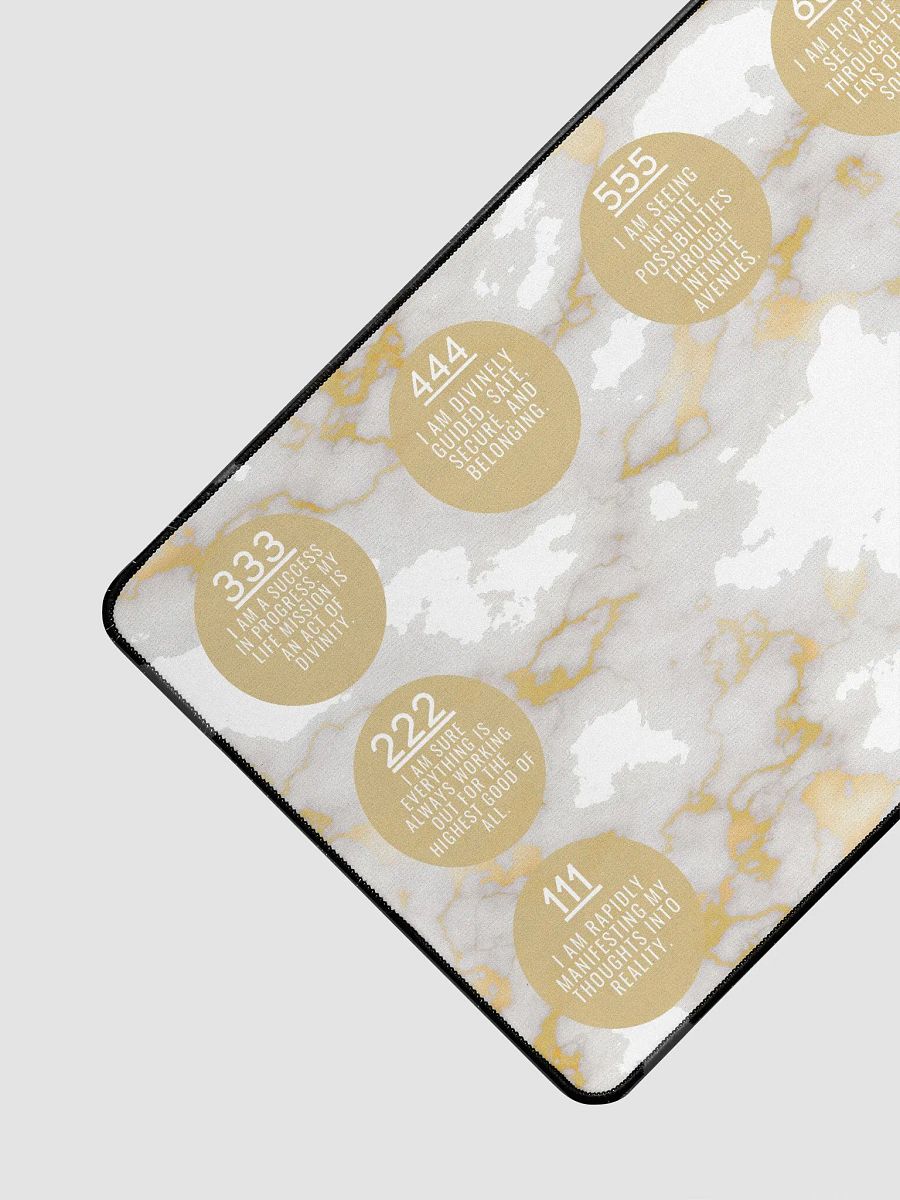 White Marbled Manifestation Desk Mat - Inspiring Affirmations & Angel Numbers product image (3)