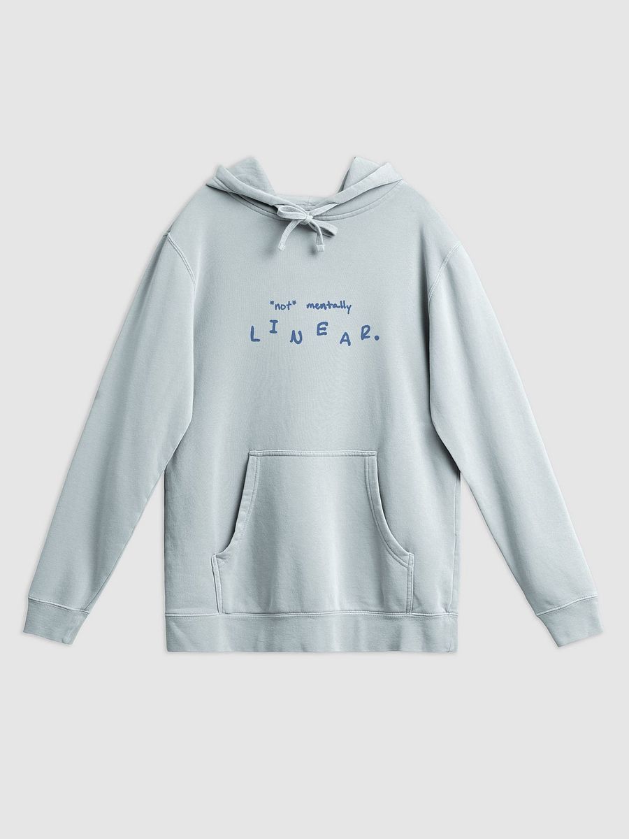 *not* mentally linear (teal design) printed pigment hoodie product image (15)