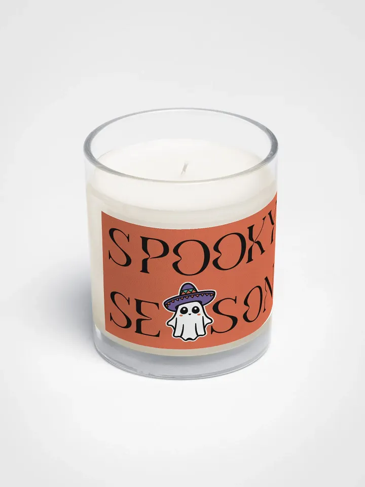 Spooky Season Sombrero Ghost Soy Wax Glass Jar Candle product image (2)