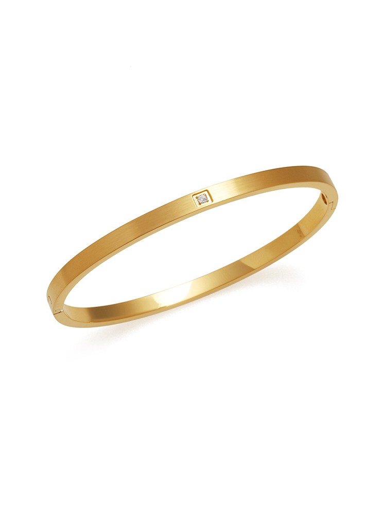 Brushed Matte Single Drill Bracelet | 18K Gold Plated product image (1)