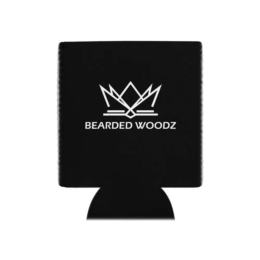 Coozie Can Cooler (Design: Bearded Woodz) Black product image (1)