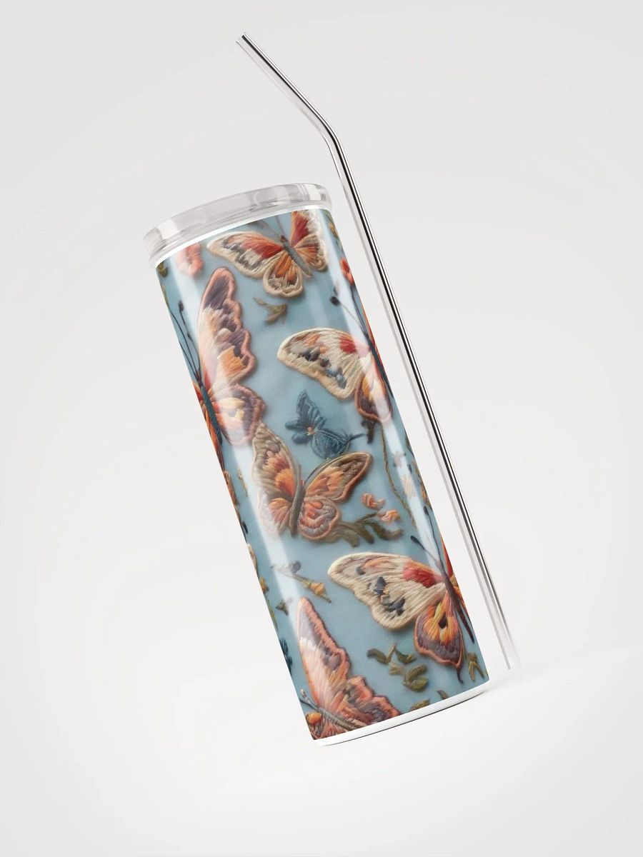 Elevate Every Sip with our Romantic Butterfly Embroidered Steel Tumbler! 🦋 product image (3)