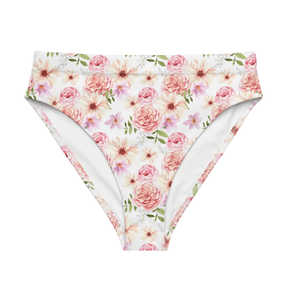 Watercolour Floral Pattern High Waisted Bikini Bottom - V3 product image (6)