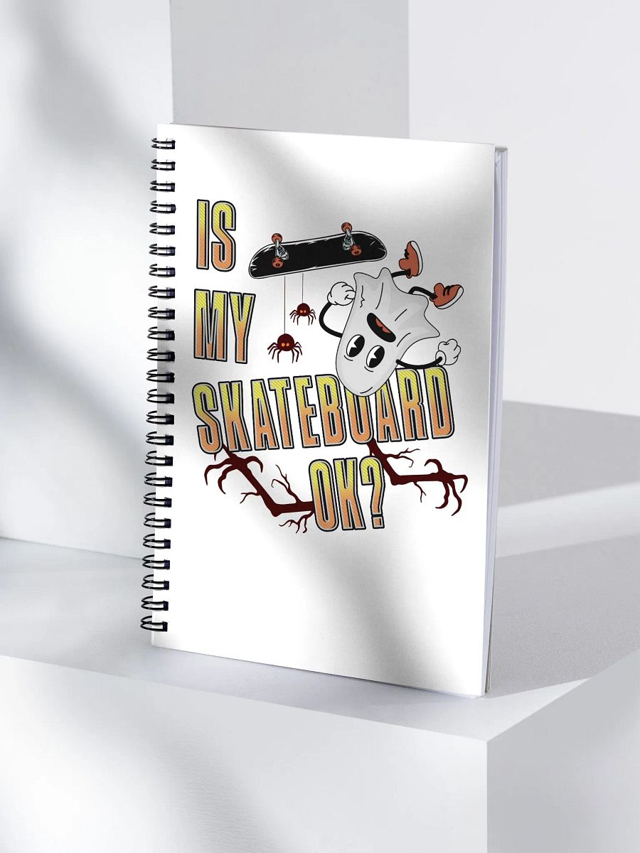 Is My Skateboard Ok? Ghost Spooky Skater Spiral Notebook product image (3)