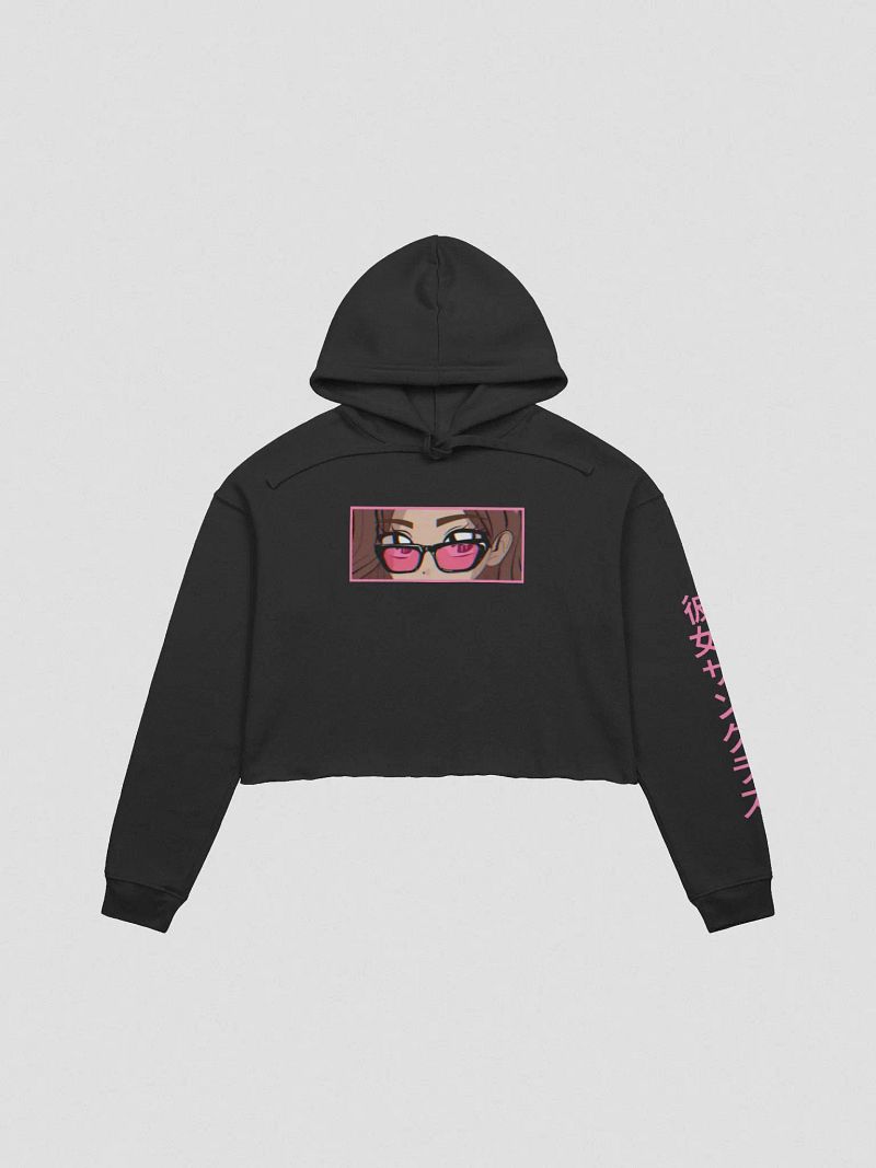 Anime Shades Crop Hoodie (Pink)