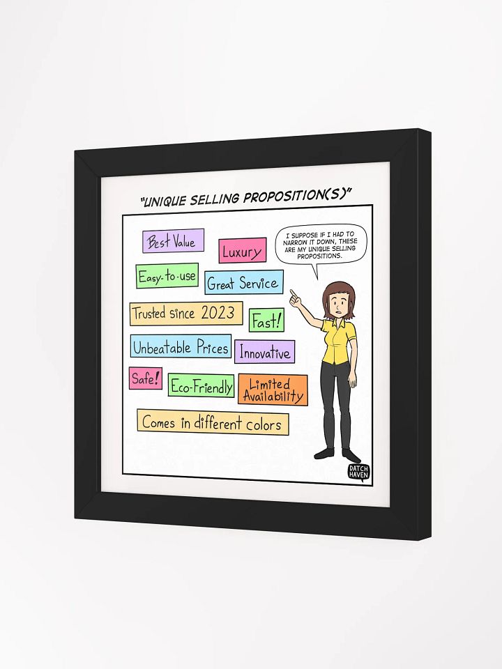 "Unique selling proposition(s)" framed poster (10″×10″) product image (2)