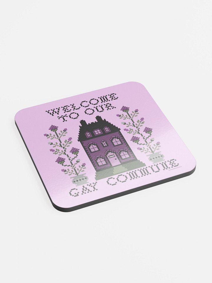 Welcome to Our Gay Commune Coaster - Asexual Flag product image (2)
